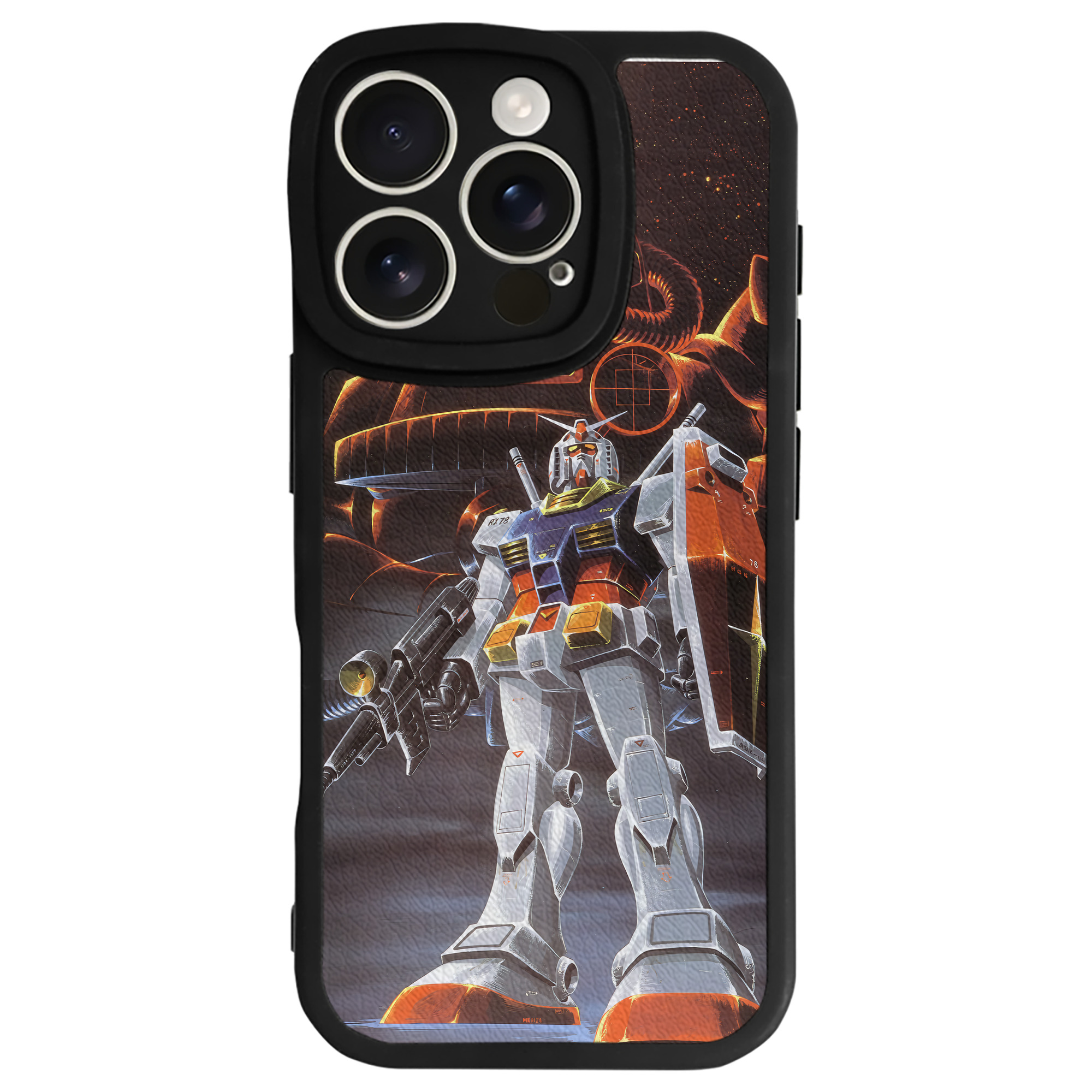 （画像用） 機動戦士ガンダム Mobile Suit Gundam 【iPhone 16シリーズ対応】シリコンスマホケース（レザー調） 材質：シリコン